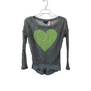 Hard Candy Women's Rockstar Hearted Net Long Sleeve Top